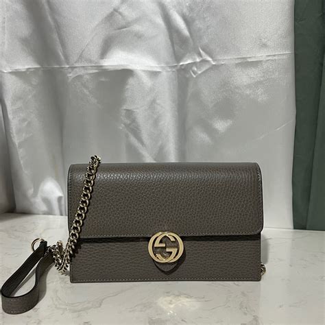 gucci gg wallet grey navy|Gucci small wallet on chain.